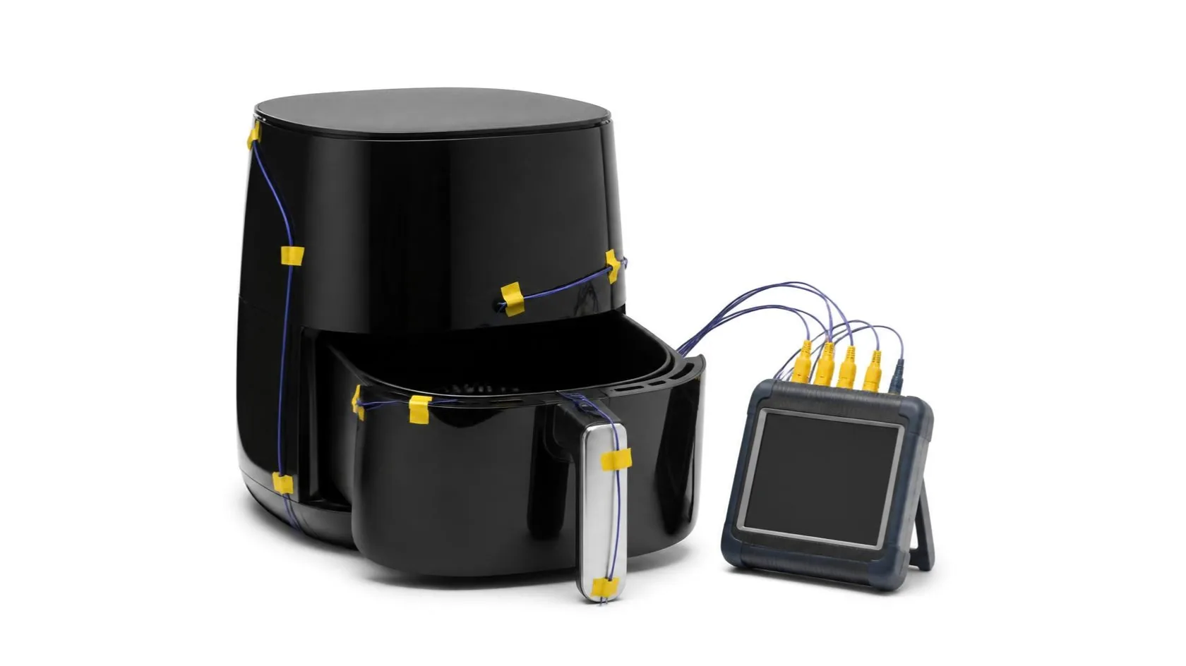 Air fryer safety: temperature test with thermocouples and a data logger